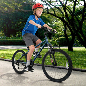 Kids Mountain Bike 20 24 Inch Child Bicycle for Boys Girls Aged 8+ Years Old Navy-24 Inch view 2