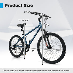 Kids Mountain Bike 20 24 Inch Child Bicycle for Boys Girls Aged 8+ Years Old Navy-24 Inch view 4