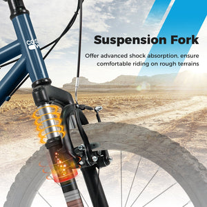 Kids Mountain Bike 20 24 Inch Child Bicycle for Boys Girls Aged 8+ Years Old Navy-24 Inch view 8