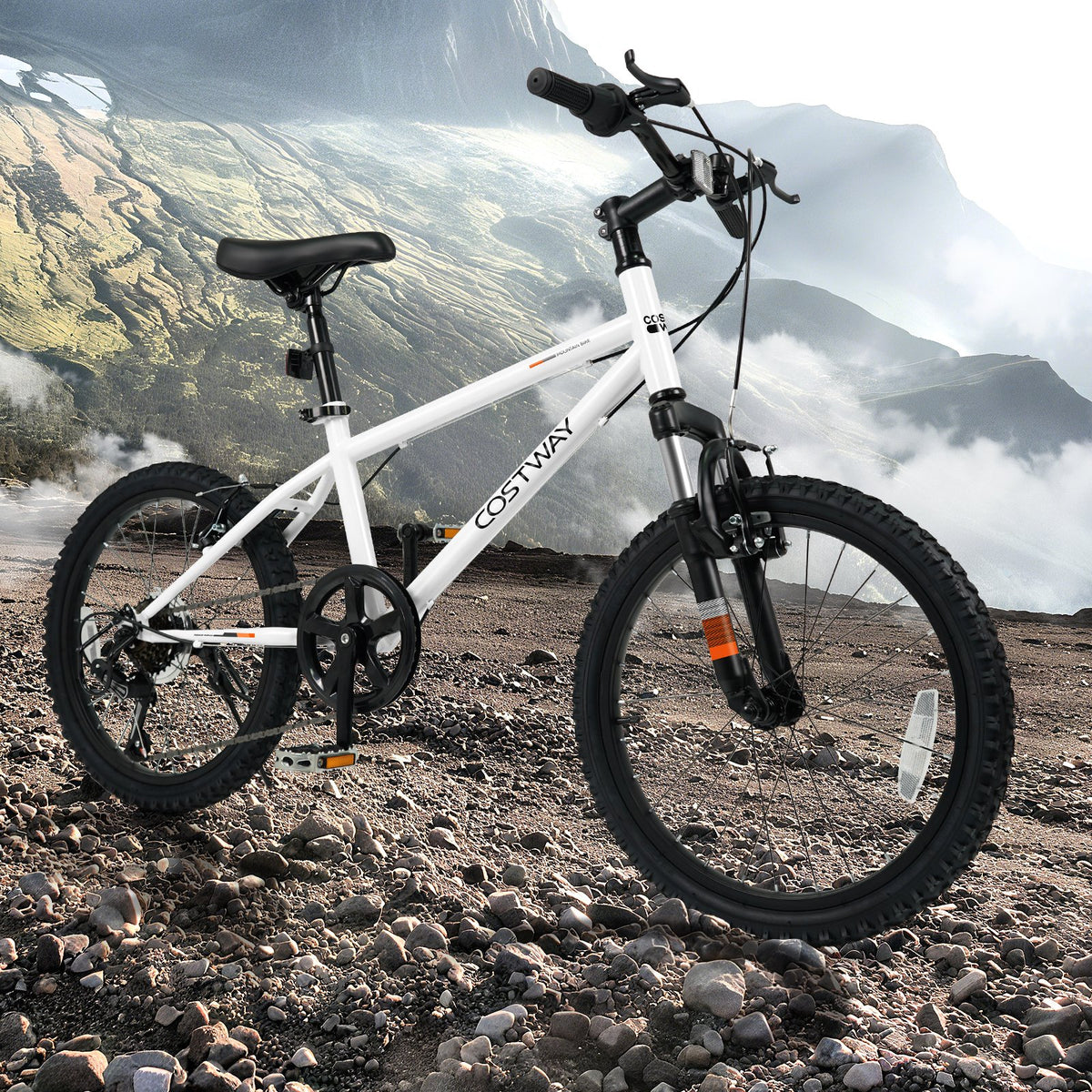 Kids Mountain Bike 20 24 Inch Child Bicycle for Boys Girls Aged 8+ Years Old White-20 Inch view 3