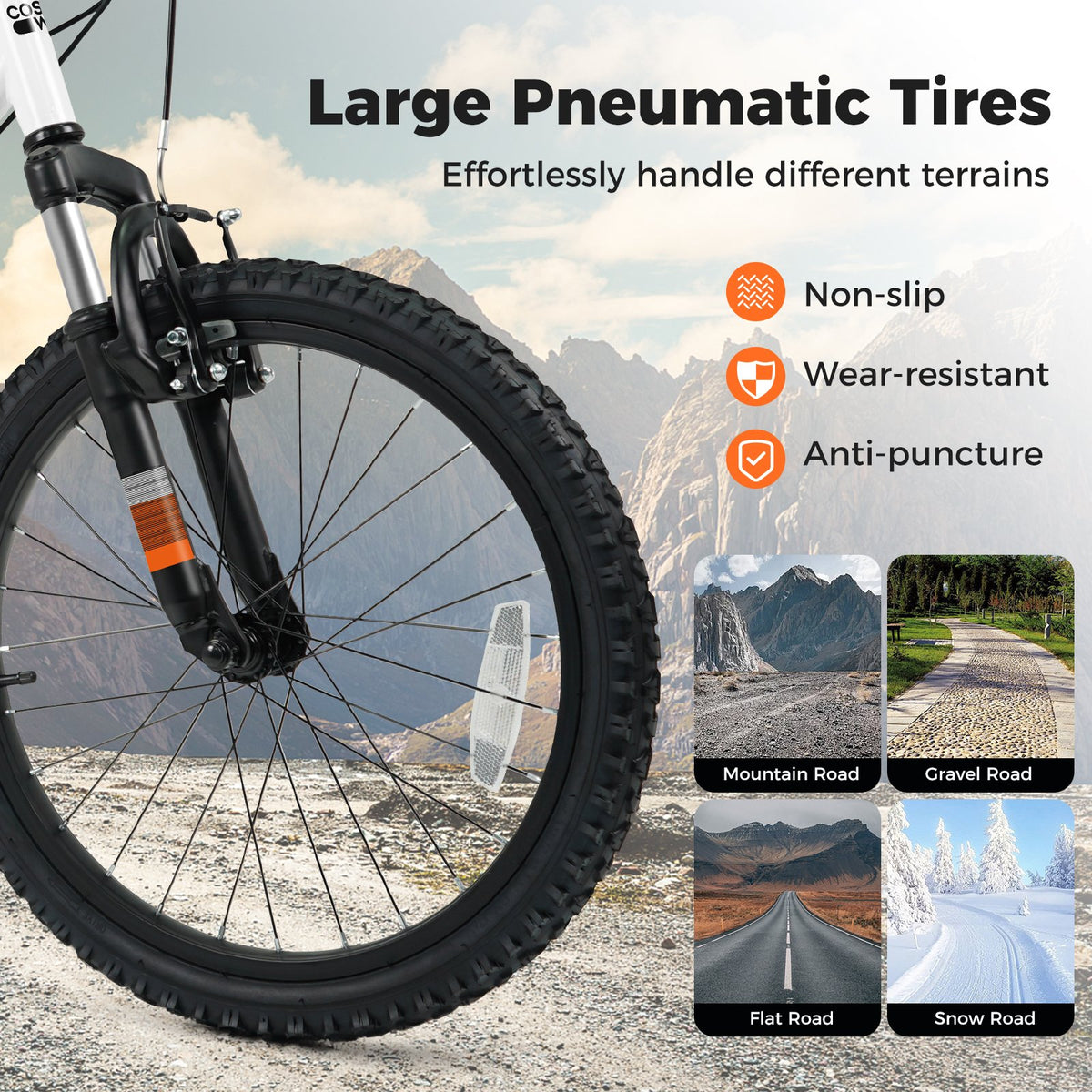 Kids Mountain Bike 20 24 Inch Child Bicycle for Boys Girls Aged 8+ Years Old White-20 Inch view 9