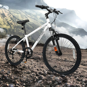 Kids Mountain Bike 20 24 Inch Child Bicycle for Boys Girls Aged 8+ Years Old White-24 Inch view 3