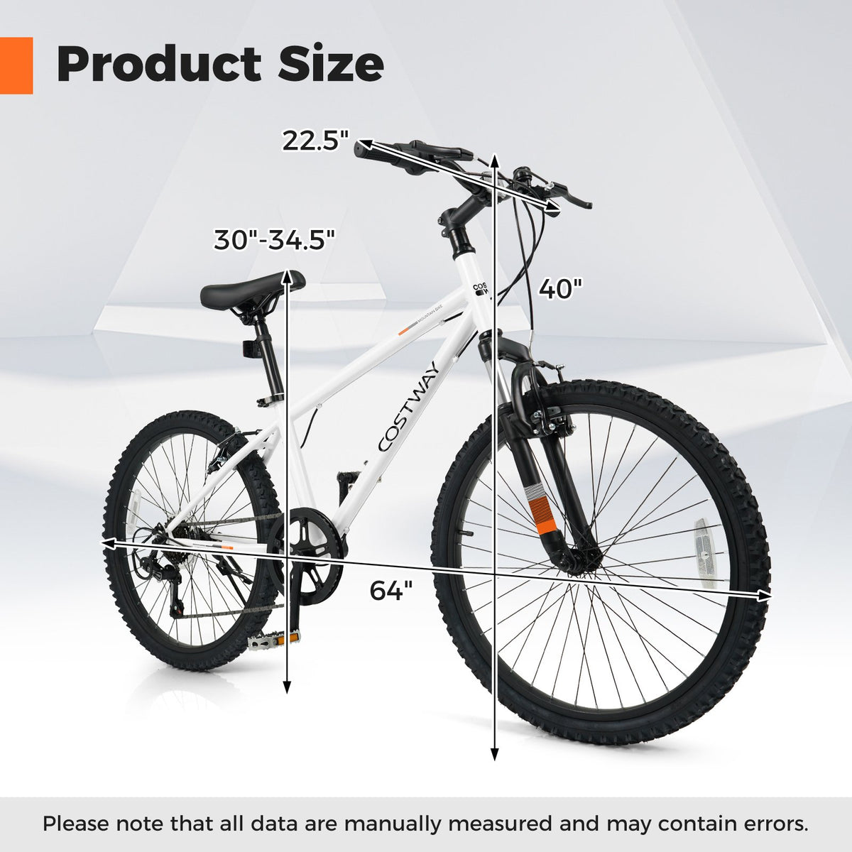 Kids Mountain Bike 20 24 Inch Child Bicycle for Boys Girls Aged 8+ Years Old White-24 Inch view 4