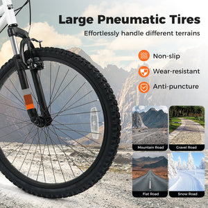 Kids Mountain Bike 20 24 Inch Child Bicycle for Boys Girls Aged 8+ Years Old White-24 Inch view 9