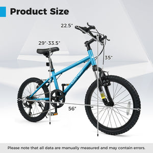 Kids Mountain Bike 20 Inch Child Bicycle for Boys Girls Aged 8+ Years Old Blue view 4
