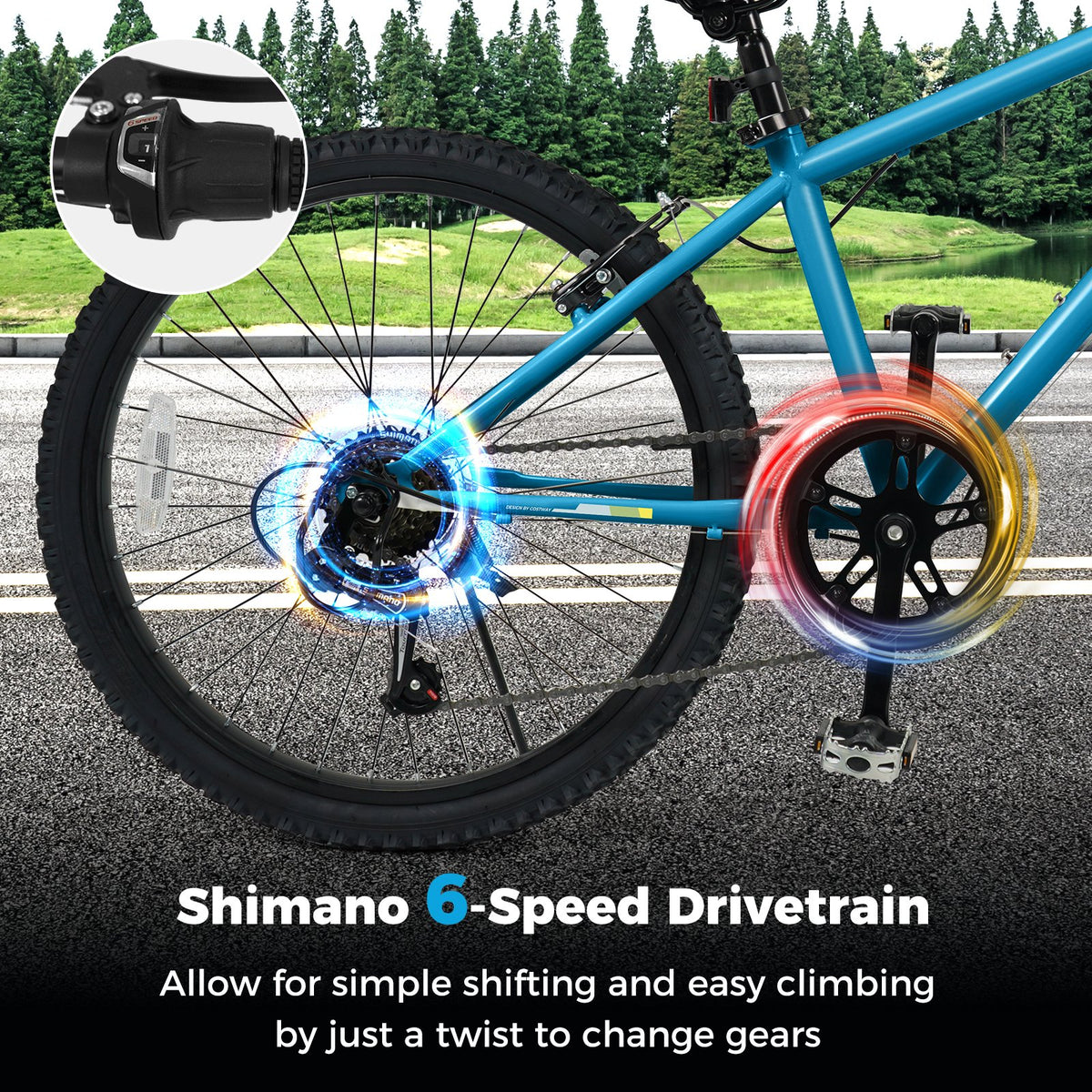 Kids Mountain Bike 20 Inch Child Bicycle for Boys Girls Aged 8+ Years Old Blue view 6