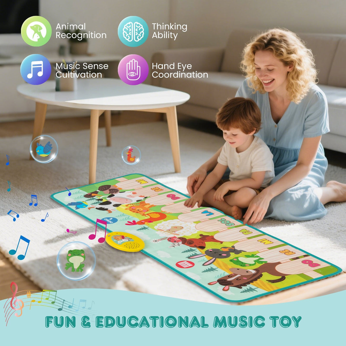 Kids Musical Mat Indoor Outdoor Animal Farm Piano view 8