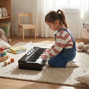 Kids Piano Keyboard 30 Keys Digital Piano with Music Stand for 3+ Years Old Beginners-Black view 3