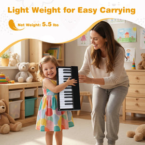 Kids Piano Keyboard 30 Keys Digital Piano with Music Stand for 3+ Years Old Beginners-Black view 8