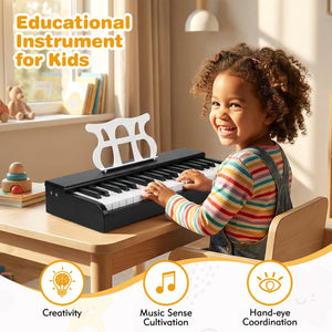 Kids Piano Keyboard 30 Keys Digital Piano with Music Stand for 3+ Years Old Beginners-Black view 9