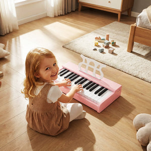 Kids Piano Keyboard 30 Keys Digital Piano with Music Stand for 3+ Years Old Beginners-Pink view 3