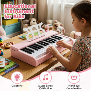 Kids Piano Keyboard 30 Keys Digital Piano with Music Stand for 3+ Years Old Beginners-Pink view 9