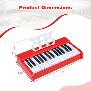 Kids Piano Keyboard 30 Keys Digital Piano with Music Stand for 3+ Years Old Beginners-Red view 5