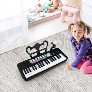 Kids Piano Keyboard 37-Key Kids Toy Keyboard Piano with Microphone for 3+ Kids-Black view 3