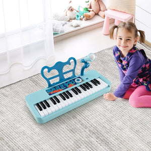 Kids Piano Keyboard 37-Key Kids Toy Keyboard Piano with Microphone for 3+ Kids-Blue view 3
