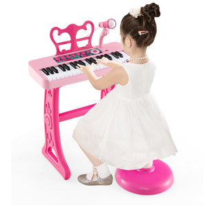 Kids Piano Keyboard 37-Key Kids Toy Keyboard Piano with Microphone for 3+ Kids-Pink view 4