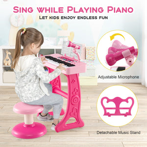 Kids Piano Keyboard 37-Key Kids Toy Keyboard Piano with Microphone for 3+ Kids-Pink view 9