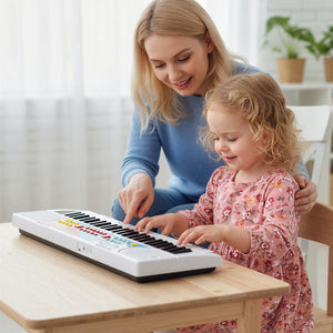 Kids Piano Keyboard 49 Keys Portable Electric Keyboard Piano with 8 Rhythms 8 Tones-White view 3