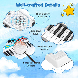 Kids Piano Keyboard 49 Keys Portable Electric Keyboard Piano with 8 Rhythms 8 Tones-White view 8