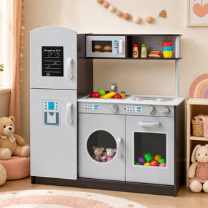 Kids Pretend Play Kitchen Cooking Set with Simulated Sound view 3