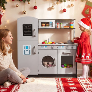 Kids Pretend Play Kitchen Cooking Set with Simulated Sound view 6
