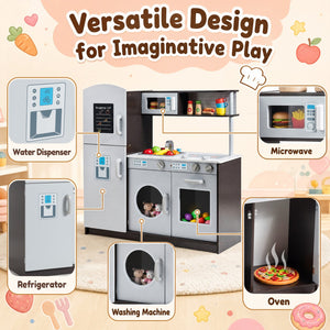 Kids Pretend Play Kitchen Cooking Set with Simulated Sound view 8