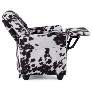 Kids Recliner Chair Push Back Toddler Reclining Armchair with Cup Holder-White view 4