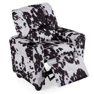 Kids Recliner Chair Push Back Toddler Reclining Armchair with Cup Holder-White view 6