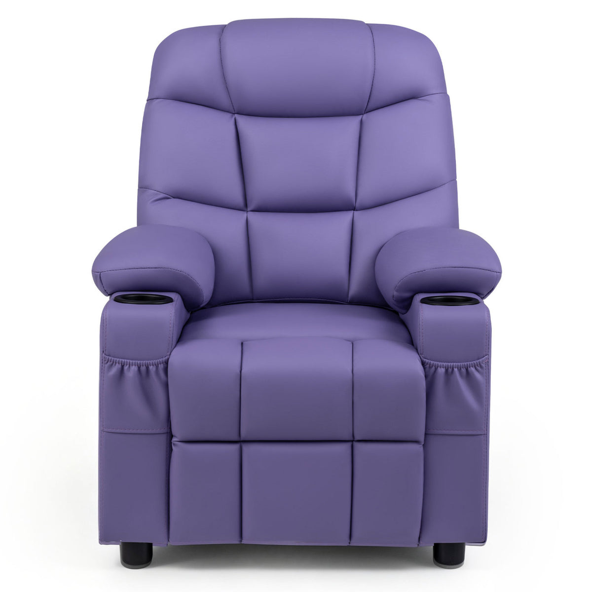 Kids Recliner Chair with Cup Holder and Footrest for Children-Purple view 4