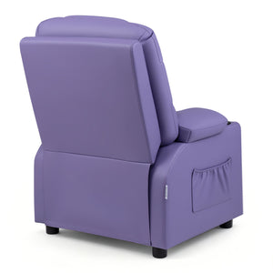 Kids Recliner Chair with Cup Holder and Footrest for Children-Purple view 9