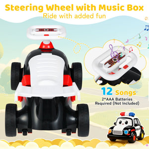 Kids Ride On Car Sliding Toy with Music and Under-Seat Storage-Black & Red view 6