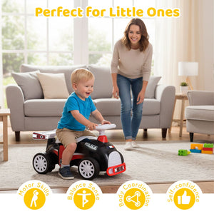 Kids Ride On Car Sliding Toy with Music and Under-Seat Storage-Black & Red view 9