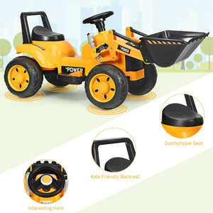 Kids Ride On Excavator Digger 6V Battery Powered Tractor -Yellow view 8