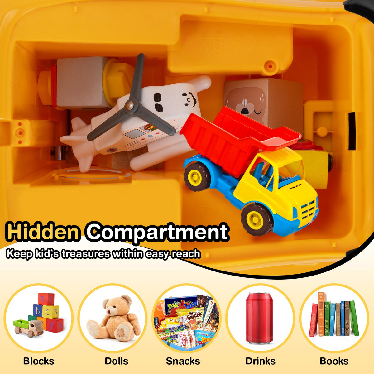 Kids Ride on Excavator with Adjustable Shovel-Yellow view 9