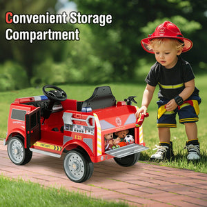 Kids Ride on Fire Truck with Remote Control and Extinguisher-Red view 3