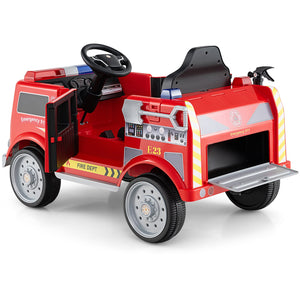 Kids Ride on Fire Truck with Remote Control and Extinguisher-Red view 4