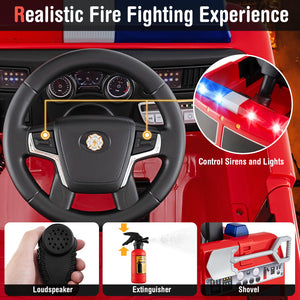 Kids Ride on Fire Truck with Remote Control and Extinguisher-Red view 9