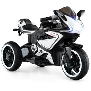 Kids Ride on Motorcycle 6V Battery Powered Mini Electric Motorbike with LED Lights-Black