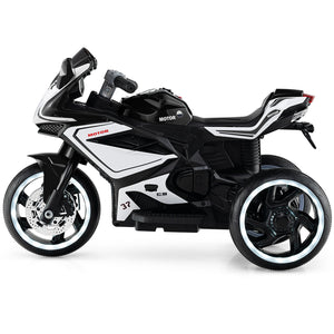 Kids Ride on Motorcycle 6V Battery Powered Mini Electric Motorbike with LED Lights-Black view 3