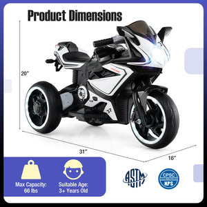 Kids Ride on Motorcycle 6V Battery Powered Mini Electric Motorbike with LED Lights-Black view 4
