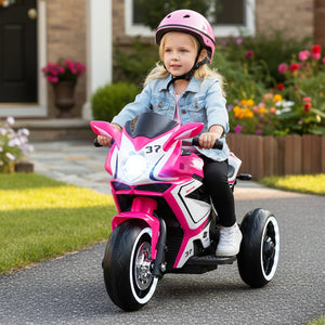 Kids Ride on Motorcycle 6V Battery Powered Mini Electric Motorbike with LED Lights-Pink view 2