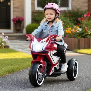 Kids Ride on Motorcycle 6V Battery Powered Mini Electric Motorbike with LED Lights-Red view 2
