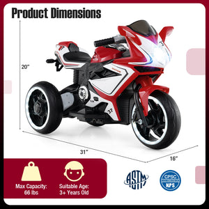 Kids Ride on Motorcycle 6V Battery Powered Mini Electric Motorbike with LED Lights-Red view 4