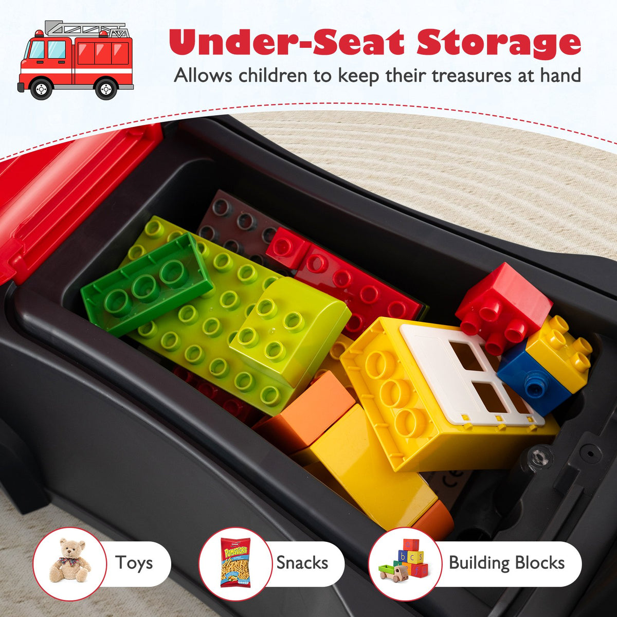Kids Ride On Push Car Licensed SCANIA Truck Toy with Steering Wheel and Music-Red view 4