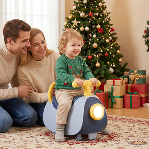 Kids Ride On Push Car with Headlight Music & Under Seat Storage for 18-36 Months-Blue view 2