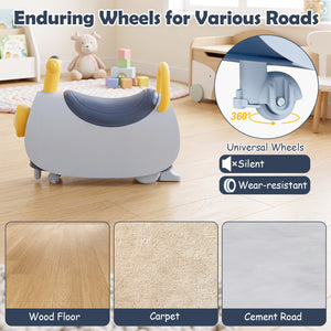 Kids Ride On Push Car with Headlight Music & Under Seat Storage for 18-36 Months-Blue view 9
