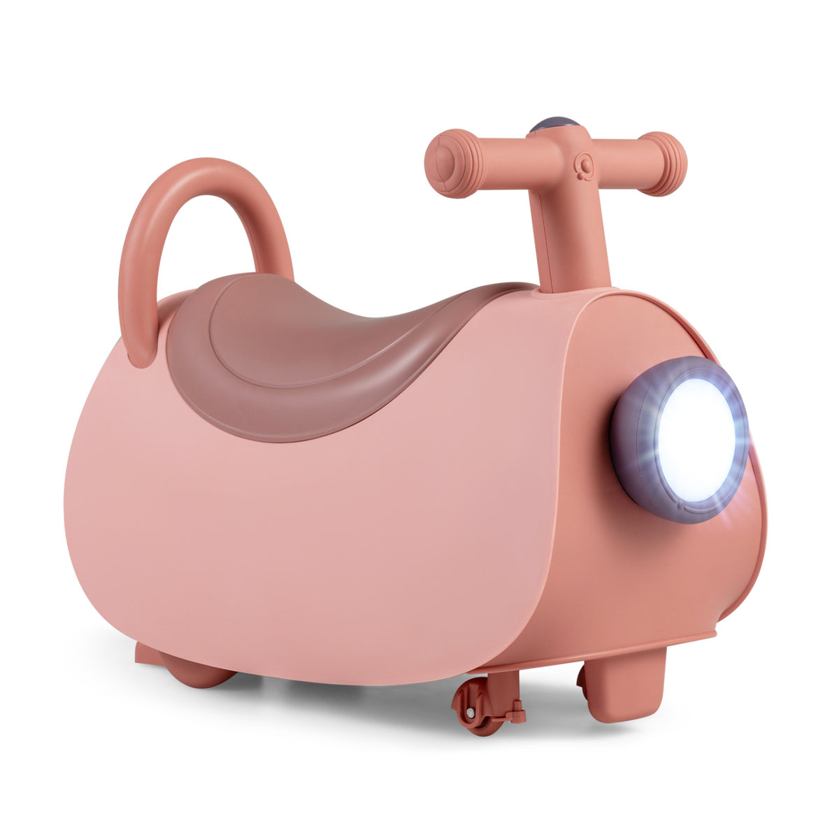 Kids Ride On Push Car with Headlight Music & Under Seat Storage for 18-36 Months-Pink