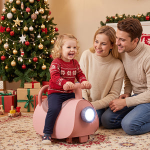 Kids Ride On Push Car with Headlight Music & Under Seat Storage for 18-36 Months-Pink view 3