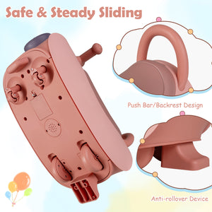 Kids Ride On Push Car with Headlight Music & Under Seat Storage for 18-36 Months-Pink view 8