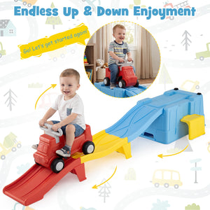 Kids Ride on Toy with Storage Box and Downhill Race Tracks-Multicolor view 9